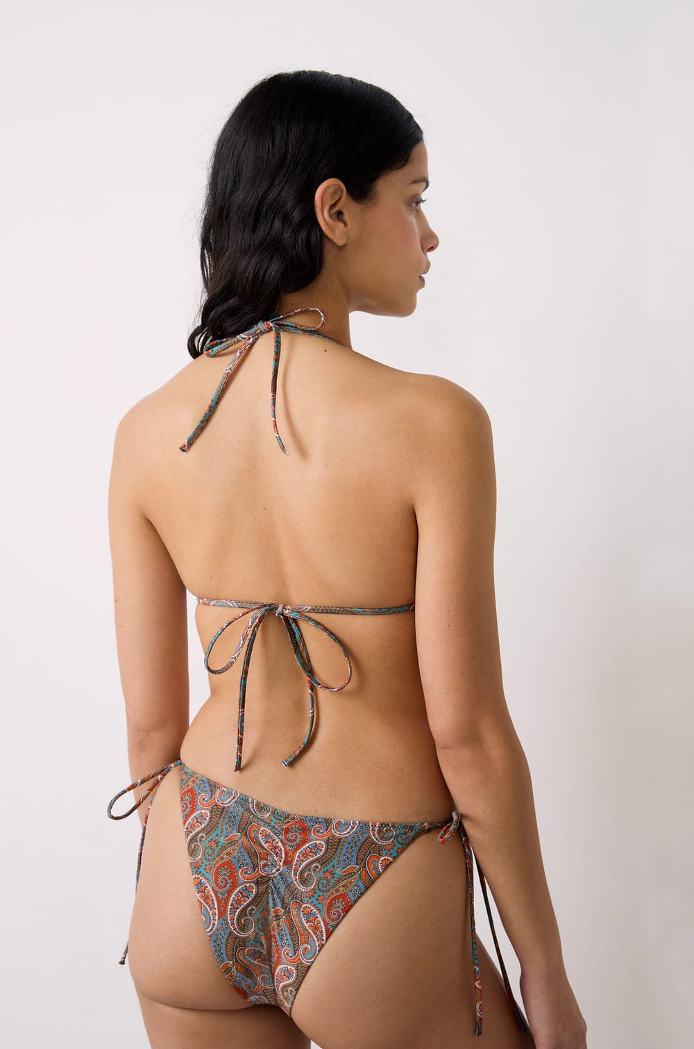 Printed Triangle Bikini Top;${refinementColor}