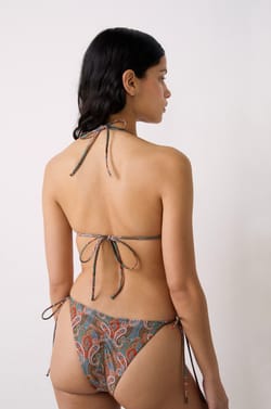 Printed Triangle Bikini Top;${refinementColor}