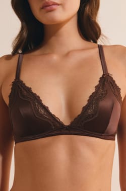 Soutien-gorge triangle satin&eacute;;${refinementColor}