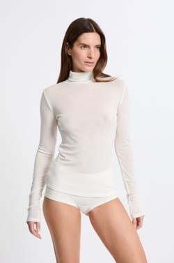 T-shirt thermique col roulé avec laine;${refinementColor}
