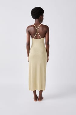 Lange iriserende strandjurk;${refinementColor}