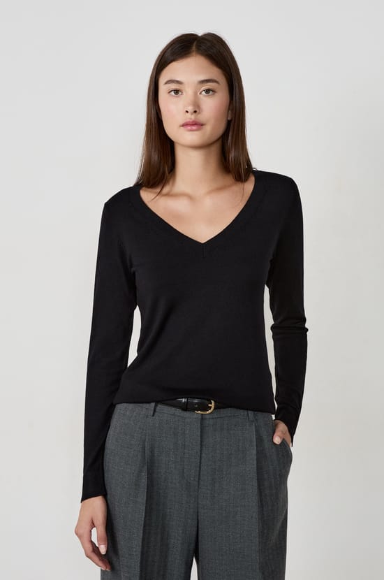 V-neck Sweater;${refinementColor}