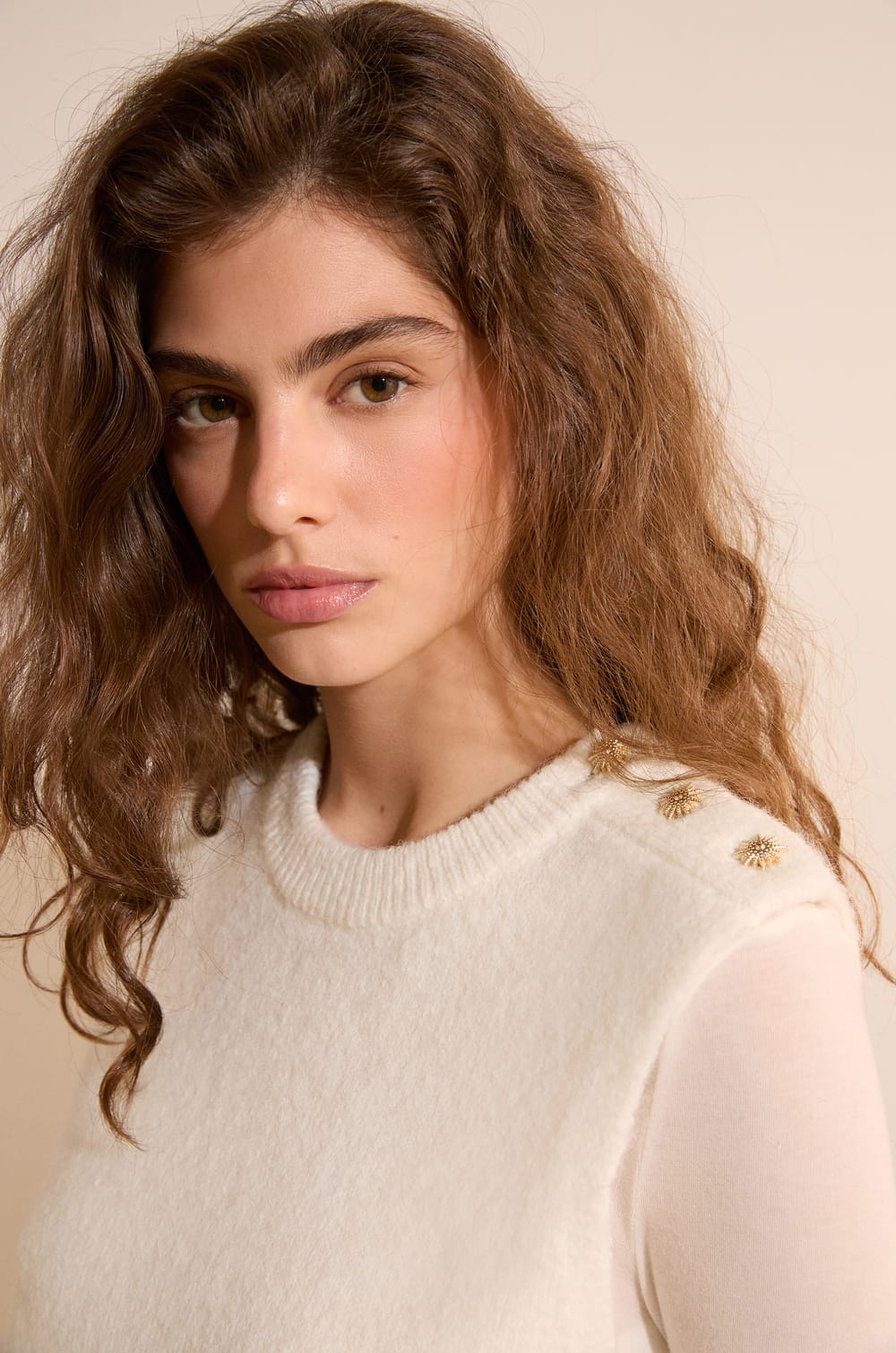 Pull sans manche avec laine;${refinementColor}
