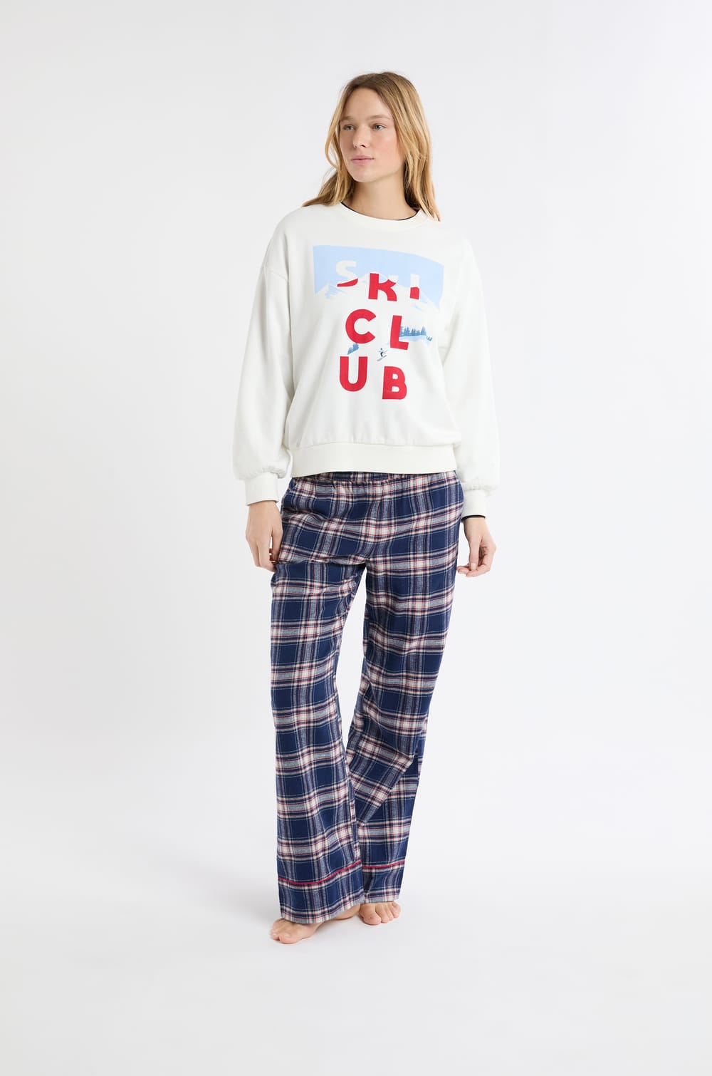 Sudadera de algodón con estampado de esquiadores;${refinementColor}