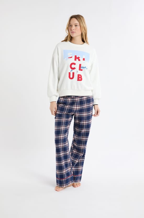 Sudadera de algodón con estampado de esquiadores;${refinementColor}