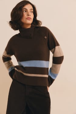 Pull manches longues en cachemire;${refinementColor}