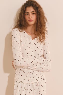 T-shirt manches longues &agrave; motifs;${refinementColor}