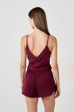 Short de pyjama en satin;${refinementColor}