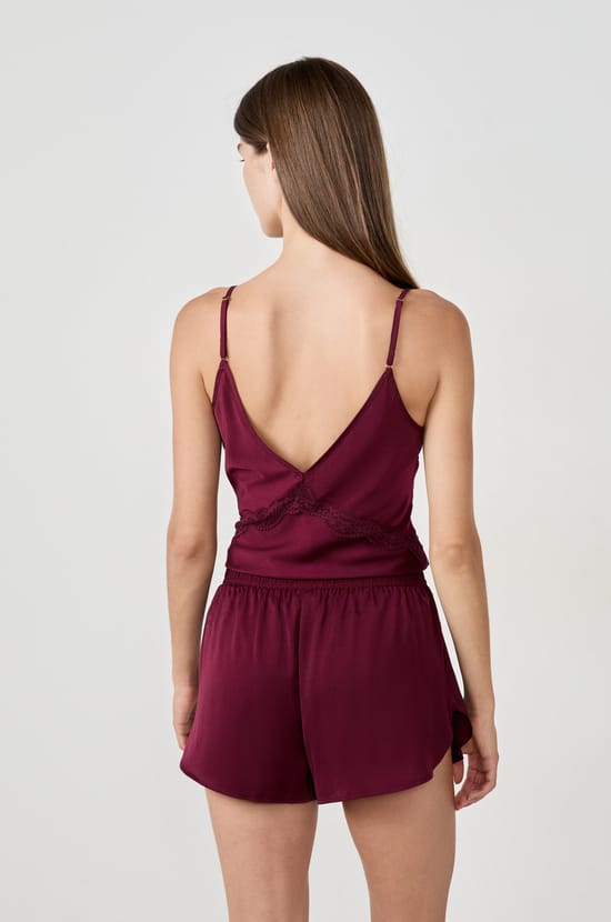 Short de pyjama en satin;${refinementColor}