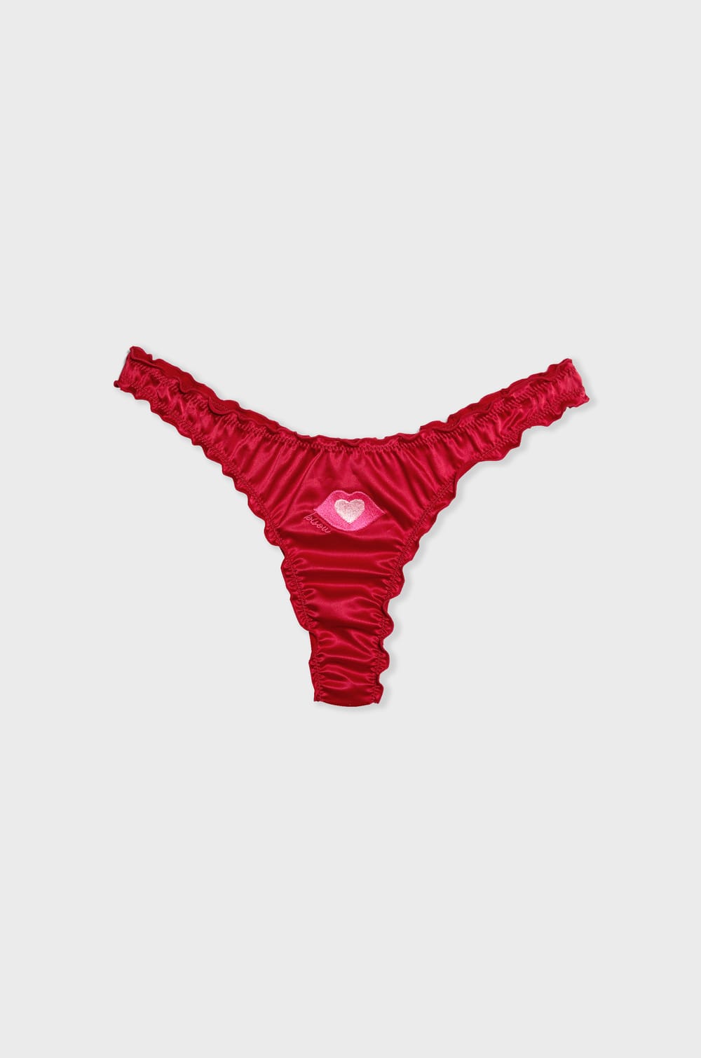 Embroidered Satin Thong Boyshort;${refinementColor}