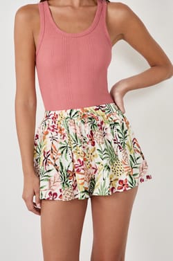 Printed Pajama Shorts;${refinementColor}