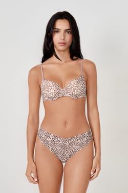 Printed microfibre thong;${refinementColor}