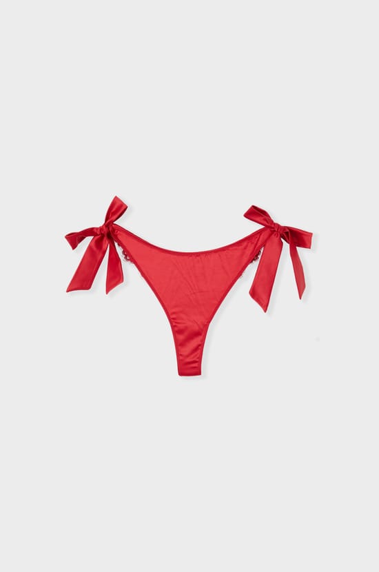 Tanga en broderie avec noeuds;${refinementColor}