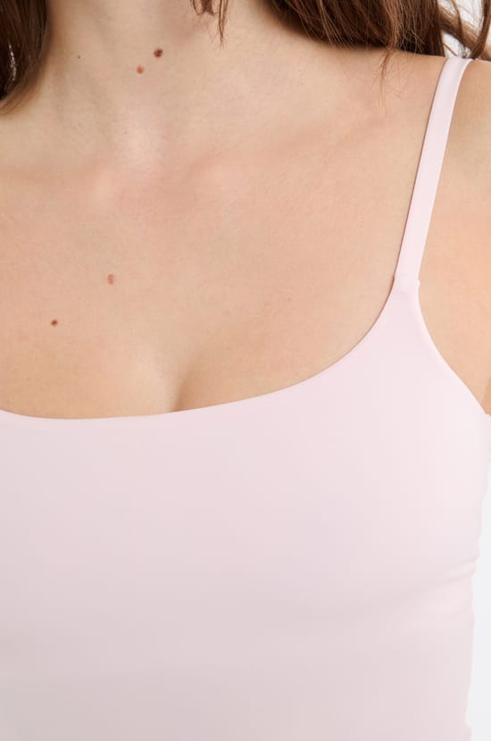 Microfiber Top with Integrated Bralette;${refinementColor}