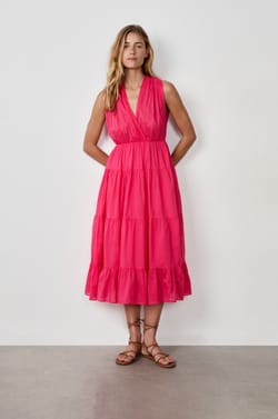 Long V-neck Dress;${refinementColor}