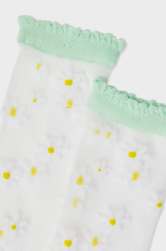 Chaussettes transparentes à motifs fleurs Coucou Suzette;${refinementColor}