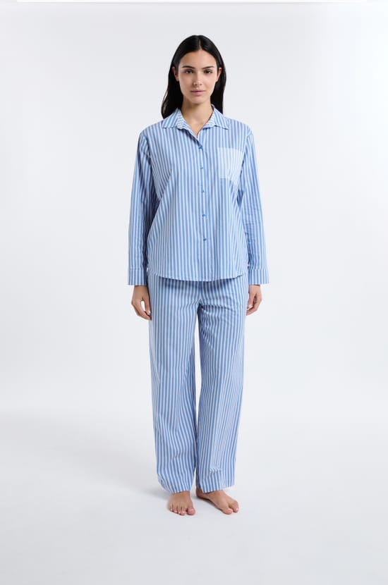 Pyjama Hemd mit Streifen;${refinementColor}