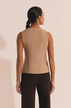 Sleeveless Top with Buttons;${refinementColor}