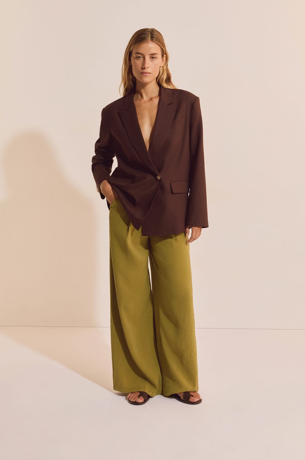 Veste blazer avec lin;${refinementColor}