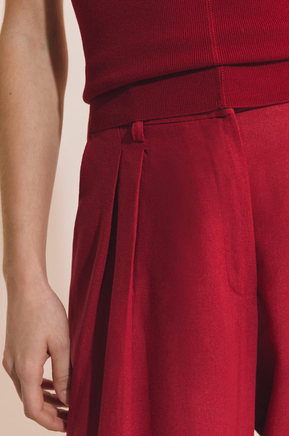 Pantal&oacute;n ancho de lino;${refinementColor}