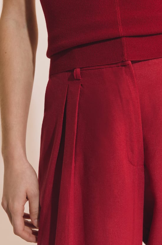 Pantal&oacute;n ancho de lino;${refinementColor}