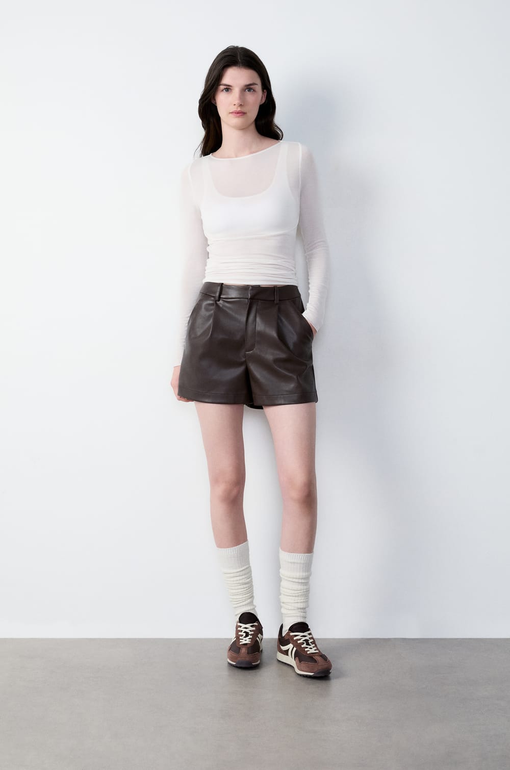 Faux Leather Shorts;${refinementColor}