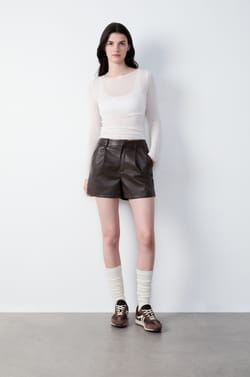 Faux Leather Shorts;${refinementColor}