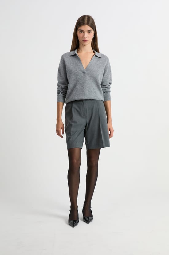 Pull col polo en cachemire;${refinementColor}