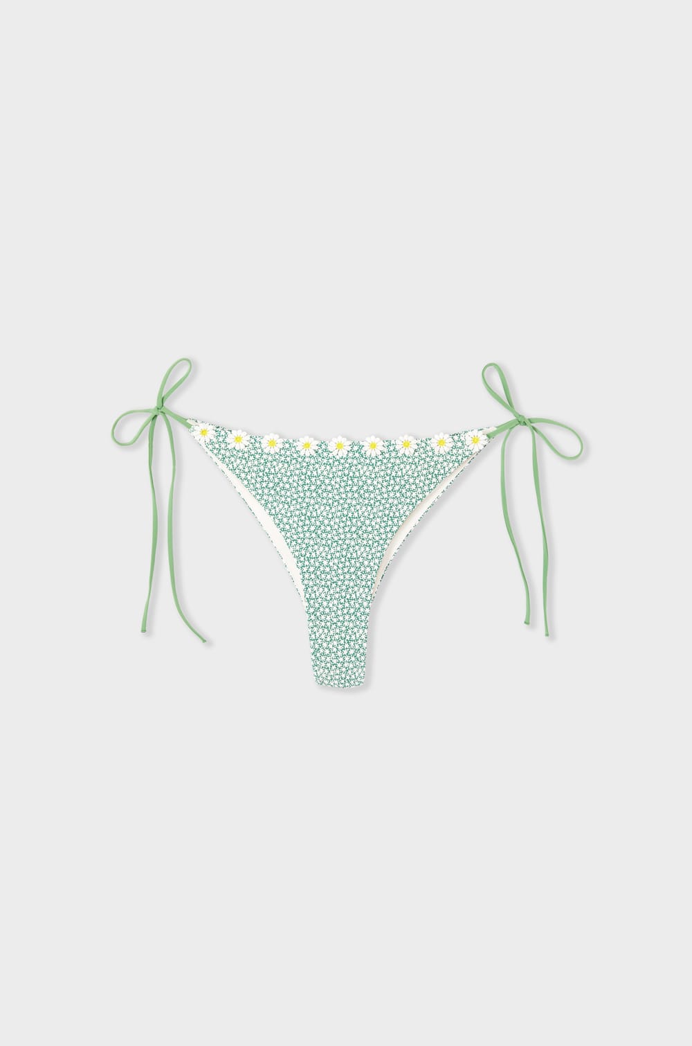 Culotte bikini ficelle bas de maillot à nouer fleuri;${refinementColor}