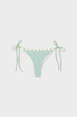 Culotte bikini ficelle bas de maillot à nouer fleuri;${refinementColor}