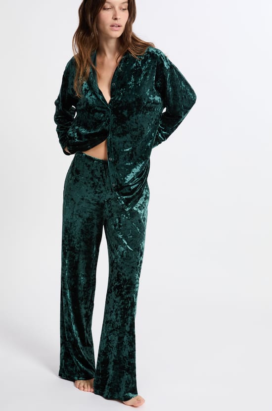 Pantalon de pyjama effet velours;${refinementColor}