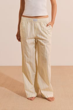 Pantalon de pyjama en coton &agrave; rayures;${refinementColor}