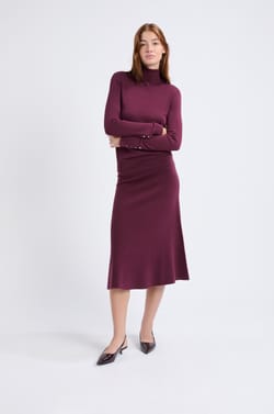 Jupe evasé en maille fine;${refinementColor}