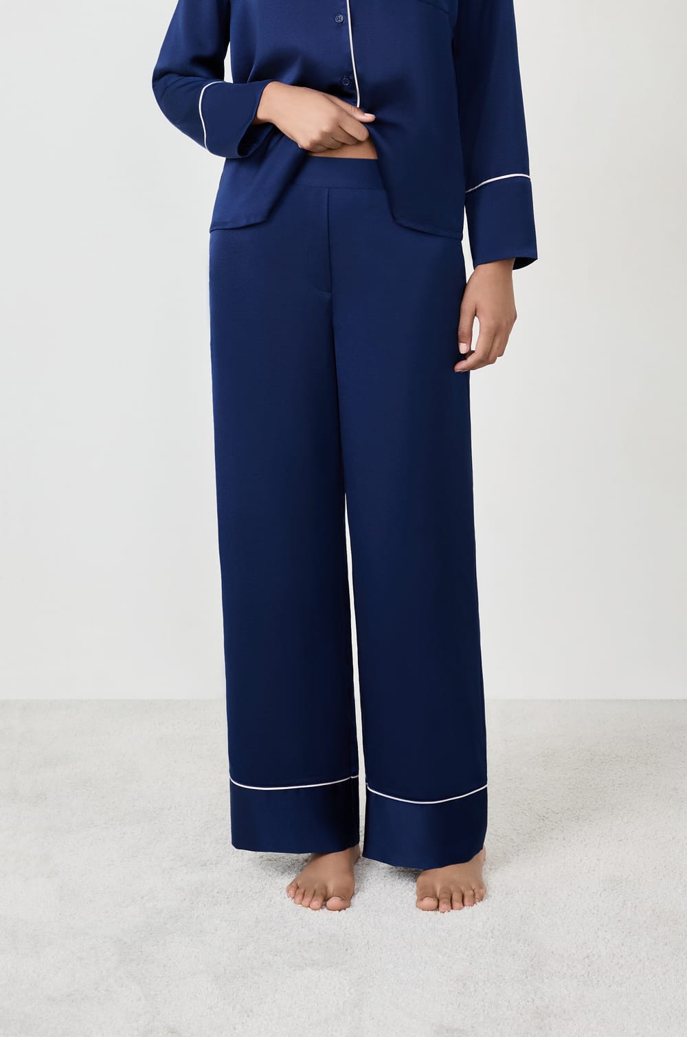 Satin Pyjama Trousers;${refinementColor}
