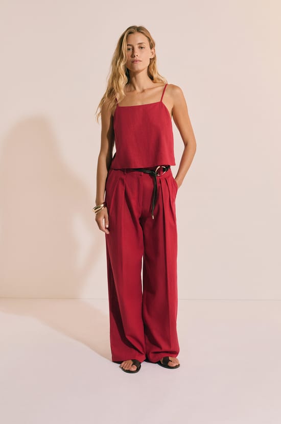 Top sans manches avec lin;${refinementColor}