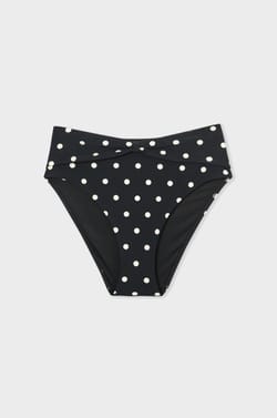 High-Waist Bikini Slip mit Punktemuster;${refinementColor}