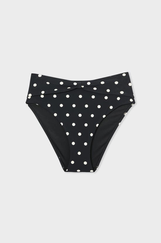 Culotte bikini taille haute à pois;${refinementColor}