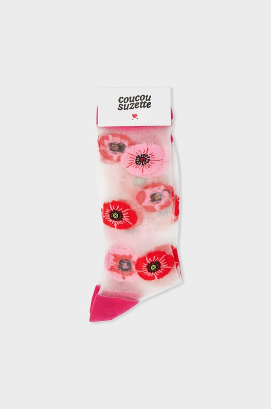 Chaussettes transparentes à motifs fleurs Coucou Suzette;${refinementColor}