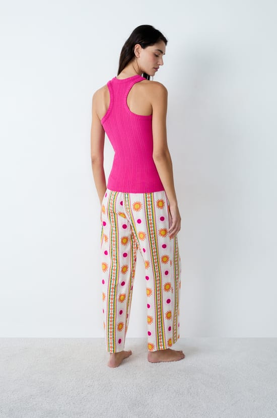 Débardeur à motifs en pointelle;${refinementColor}