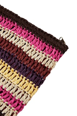 Pochette en raphia &agrave; rayures;${refinementColor}