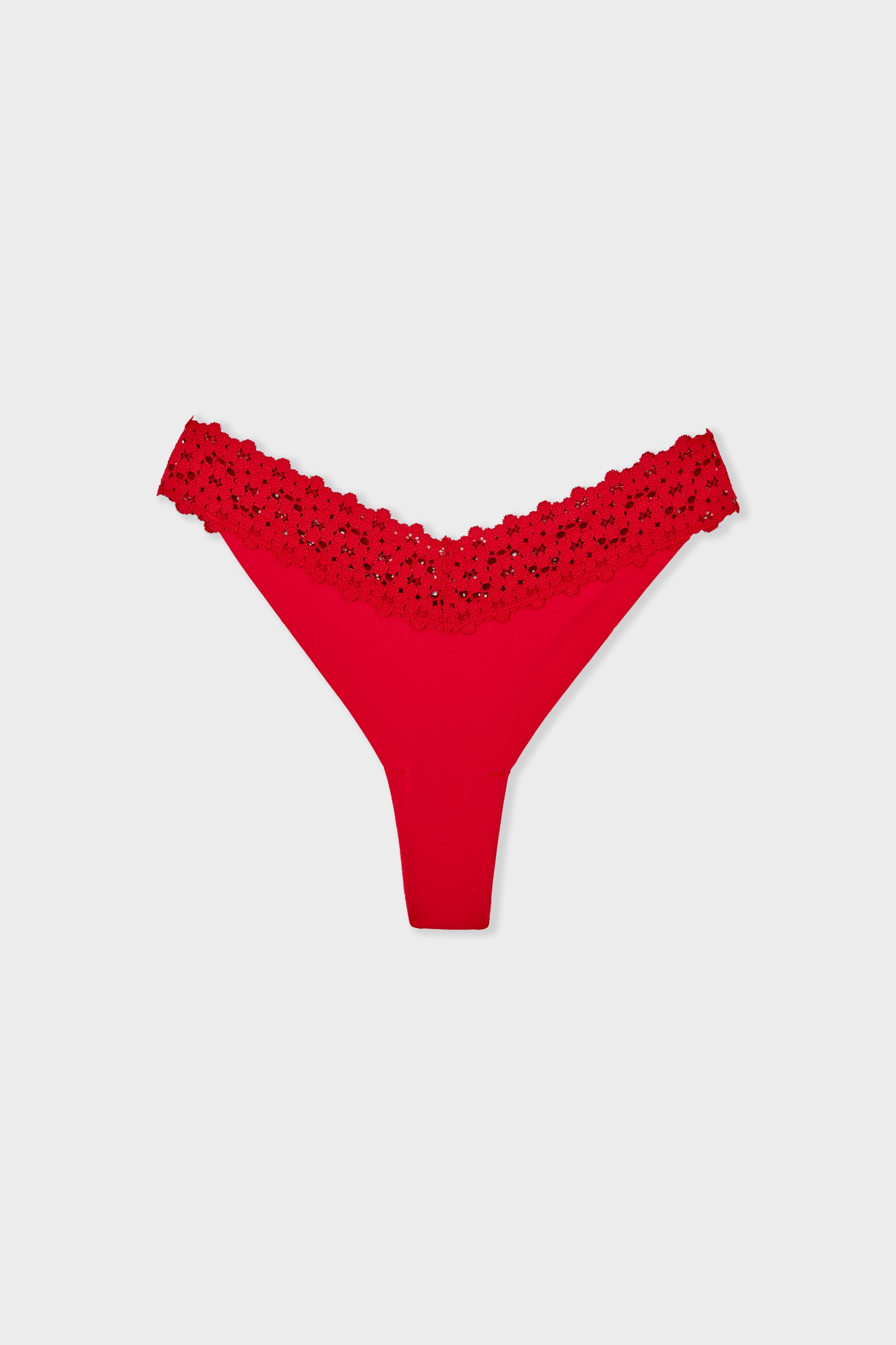Microfibre and Lace Tanga - WISH - ROUGE - ETAM