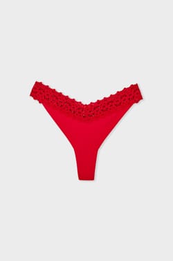 Microfibre and Lace Tanga;${refinementColor}