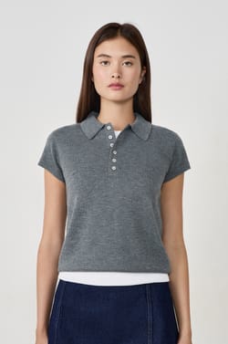 Polo manches courtes à boutons;${refinementColor}