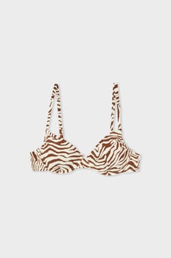 Zebra Print Bikini Top;${refinementColor}