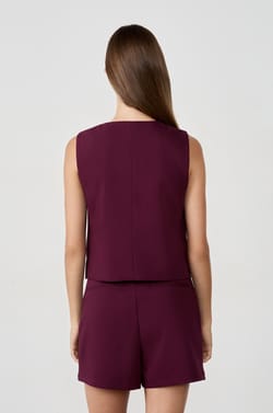 Sleeveless Button-Up Cardigan;${refinementColor}