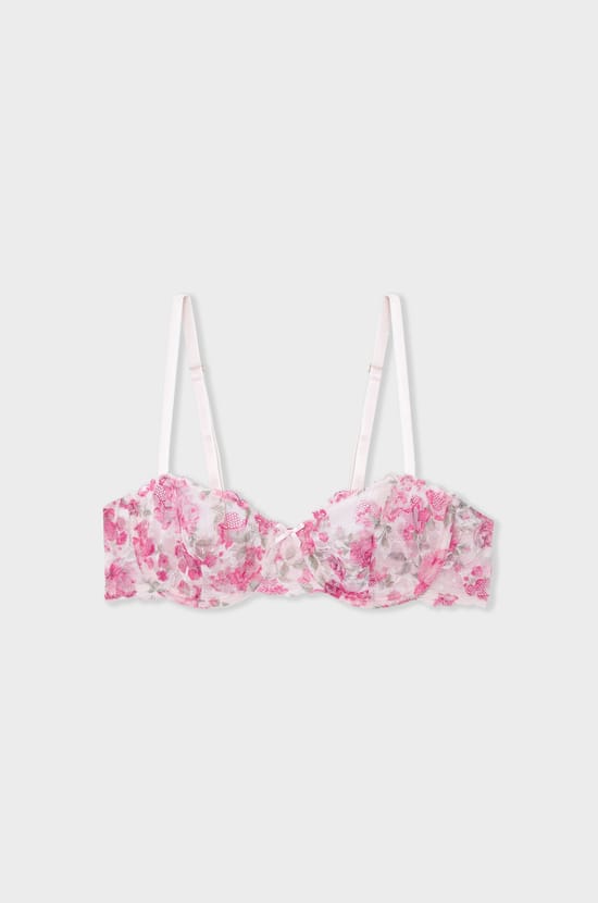 Bra N.9 - Lace Balconette with Flowers;${refinementColor}