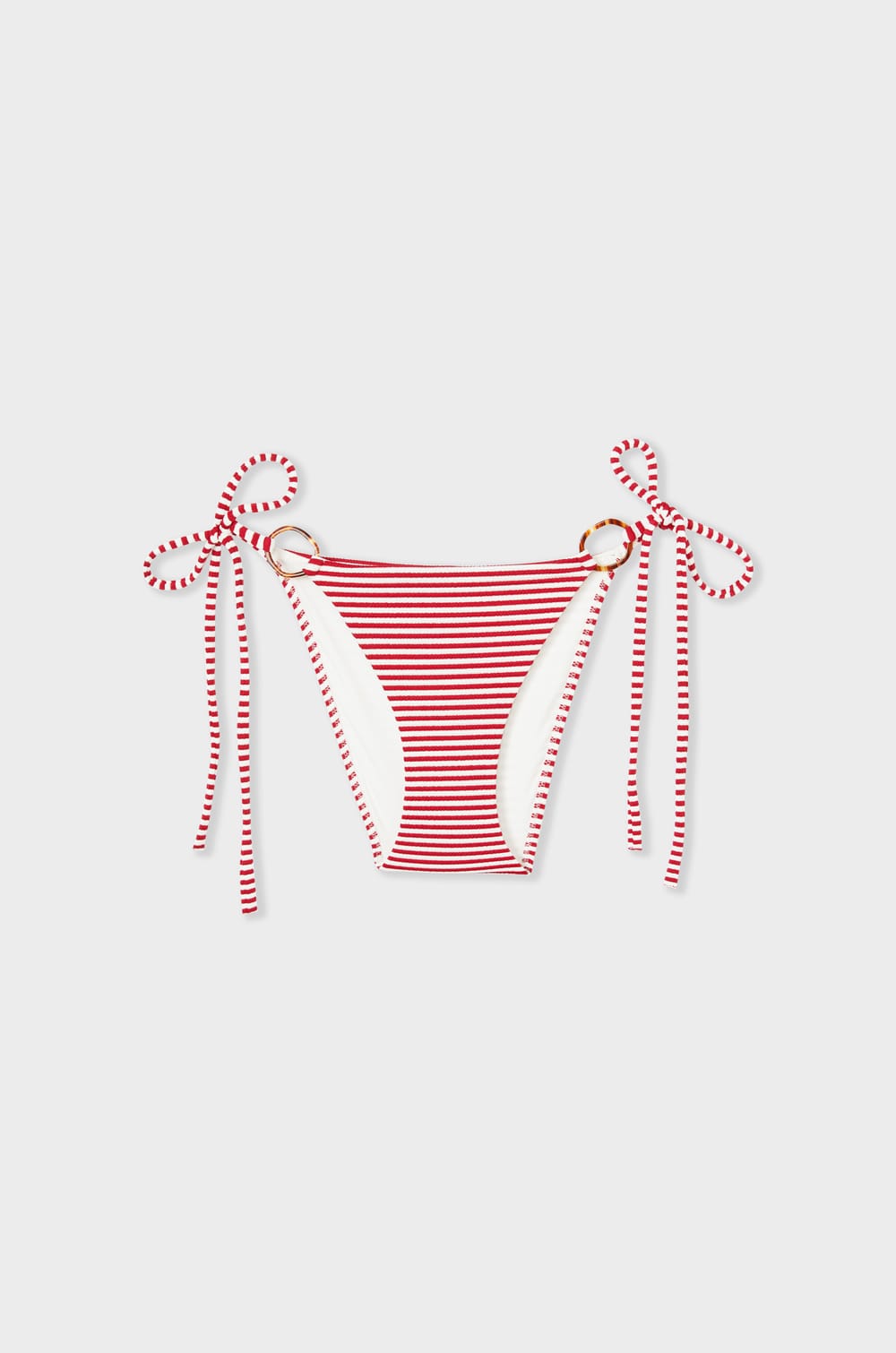 Bikini bottom string swimsuit with ring details;${refinementColor}