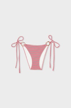 Culotte bikini ficelle bas de maillot détails anneaux;${refinementColor}
