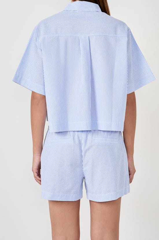 Striped Pyjama Shorts;${refinementColor}
