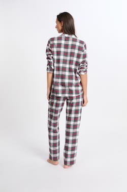 2-Piece Checkered Cotton Pajama Set;${refinementColor}